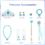 Axwcon Girls Princess Elsa Dress Costume with Waist Sequins, Detachable Cape, Halloween Christmas Kid Snow Queen Dress Up