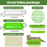 Legigo 10 Pack Seed Sprouter Trays- Soil-Free Cultivation Germination Tray, BPA Free Nursery Tray with Planting Paper for Indoors or Outdoors Sprouting Seeds, Grow Grass, Beans (Without Lids)