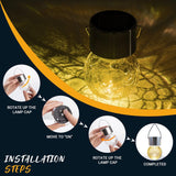 GIGALUMI Solar Lights Outdoor Waterproof, 24 Pack Solar Hanging Lights Garden Decor, Gifts for Women, Solar Outdoor Lantern Waterproof Cracked Glass for Yard, Fence, Tree(Warm White)