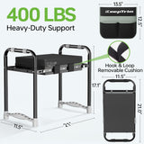 KeepTrim Garden Kneeler and Seat, Foldable Ergonomic Kneeling Bench with Tool Pouch 400 Lbs (Black)
