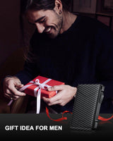 Wallet for Men RFID Wallet with 2 ID Windows & Money Clip, Slim Card Holder