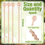 Otoolling 4 Pcs 13.5 Inch Electroculture Plant Stakes Copper Coil Plant Stakes for Garden Electroculture Antenna Garden Stake Wood Wrapped for Vegetable Flowers