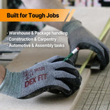 DEX FIT Nitrile Work Gloves FN330, 3D-Comfort Stretchy Fit, Firm Grip, Thin & Lightweight, Touch-Screen Compatible, Durable, Breathable & Cool, Machine Washable; Black XS (6) 12 Pairs