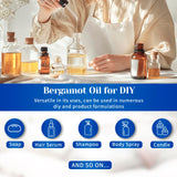 HIQILI Bergamot Essential Oil for Diffuser, Skin, Hair, DIY, 100% Pure & Natural - 16 Fl Oz (500 mL)