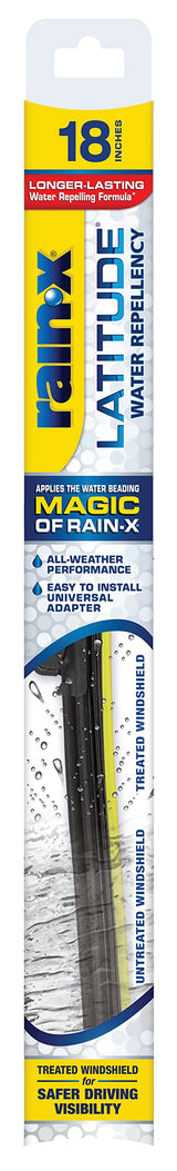 Rain-X 5079275-2 Latitude 2-In-1 Water Repellent Wiper Blades, 18 Inch Windshield Wipers (Pack Of 1), Automotive Replacement Windshield Wiper Blades With Patented Repellency Formula