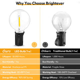 100FT LED Outdoor String Lights Patio Light with 52 Shatterproof G40 Dimmable Globe Bulb, 2-Pack 50FT Waterproof Outside Hanging String Light for Christmas Backyard Porch Balcony Gazebo Party