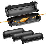 iwillink 4 Pack Outdoor Extension Cord Cover Waterproof - Weatherproof Electrical Connection Box for Outdoor Outlet, Plug, Socket, Christmas Holiday Decoration, Power Tool, Black