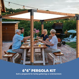 TOCRETOARE Pergola Kit, 4 Pack Woodworks Pergola Brackets 6" x 6" (Actual: 5.5x5.5 Inch), 3-Way Right Angle Corner Brackets, Powder-Coated Pergola Hardware, for Lumber Pergola Gazebo