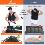 Weighted Vest for Men Women: Sportneer 2lb - 42lbs Adjustable Weighted Vest Men with Reflective Stripe Weight Vest Running Vest for Women Gym Home Workout Fitness Exercise Strength Training