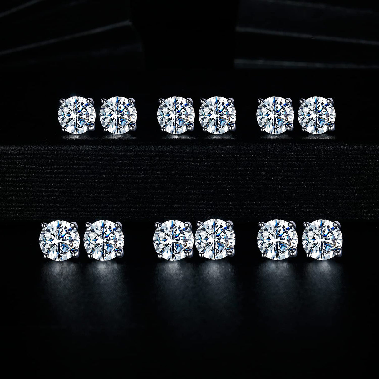 MDFUN Stud Earrings for Women Hypoallergenic Cubic Zirconia Earring 3MM