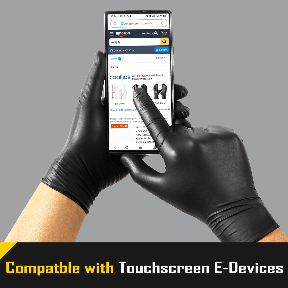 COOLJOB 5 Mil Disposable Nitrile Gloves, Heavy Duty Gloves for Household Cleaning, Cooking, Food Safe & Powder Free, 1000 Count Large