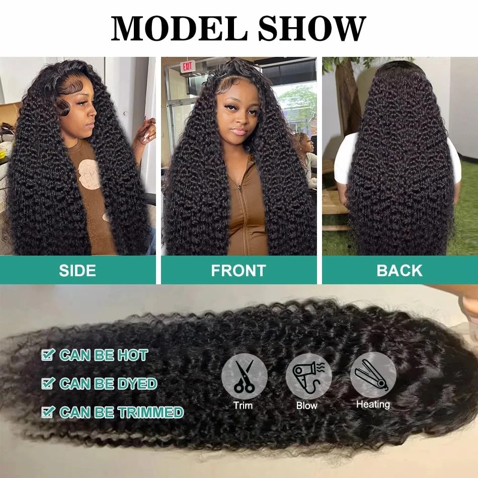 IMAGISM 13x6 Deep Wave Lace Front Wigs Human Hair Deep Wave Wig Lace Front Wigs Human Hair Wig Pre Plucked 200 Density Glueless Wig Frontal Wigs for Black Women (28 Inch)