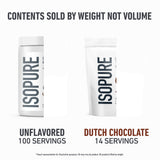 Isopure Bundle of Low Carb 100% Pure Whey Isolate Protein Powder, Dutch Chocolate, 25g Protein Per Serving, 1 Lb, 15 Servings + Isopure 100% Pure Creatine Monohydrate Powder, 100 Servings