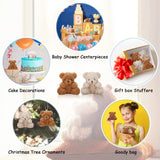 Sotiff 12 Pcs Mini Plush Bear 4 Inch Stuffed Bear Gift Bulk Animal Doll Keychain for Kids Boys Girls Christmas Party Favor Students Baby Shower Party Gifts(Brown, Apricot)