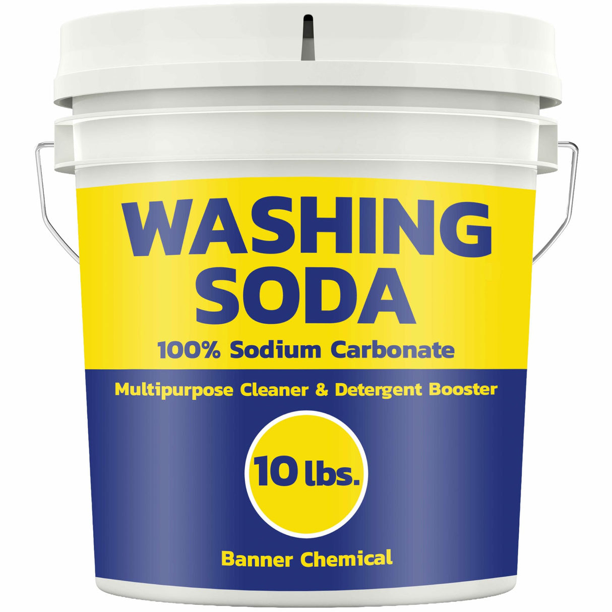 Banner Chemical Soda Ash (10 lbs) - 100% Sodium Carbonate - Multipurpose Cleaner, Detergent Booster & pH Adjuster, High Purity for Industrial & Household Use, Made in USA