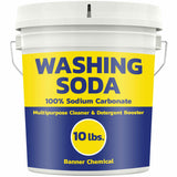Banner Chemical Soda Ash (10 lbs) - 100% Sodium Carbonate - Multipurpose Cleaner, Detergent Booster & pH Adjuster, High Purity for Industrial & Household Use, Made in USA