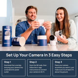 Luna Indoor Camera 360-Degree Pan/Tilt, Pet/Person/Vehicle AI Motion Detection, Plug-in, Night Vision, Two Way Audio, Cloud Storage, Wi-Fi Camera for Room Office Smart Home Security (White)