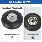 4.10/3.50-4 Pneumatic Tire, 10" Tire and Wheel, 2 Pack, with 2.2" Offset Hub, 5/8" Axle Bore Hole, Sealed Bearings, for Hand Truck Trolley Dolly Cart