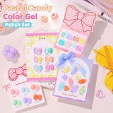 Double Rhythm 28Pcs 0.5Oz Gel Nail Polish Set Same Color Same Bottle Soak Off Gel Polish Kit Nail Art Manicure Salon DIY at Home for Women (Pastel Candy Collection-T24-5)