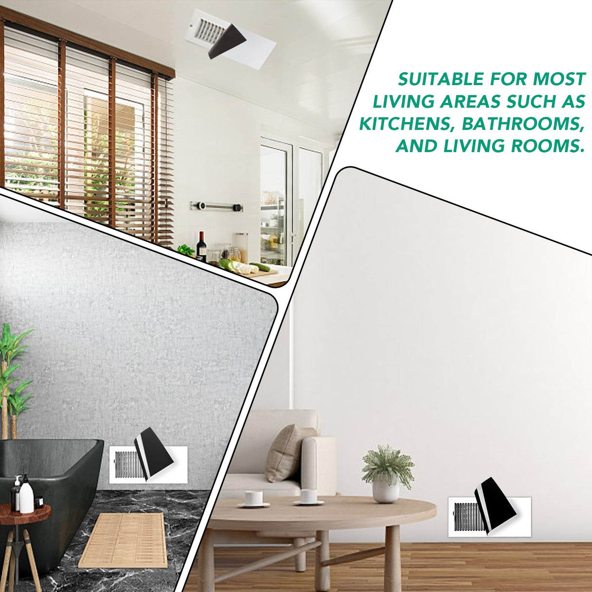 6 Pack Magnetic Vent Covers, Strong Vent Covers 5.5 X 12inch High Strength Magnetic Vent Cover for Floor Wall and Ceiling Registers Home HVAC and AC Vents