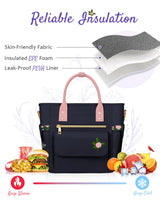 GLORIEROO Deluxe Insulated Lunch Box Bag Women - Leakproof Waterproof Cooler with Multi Pockets Removable Strap for Work Picnic - Teacher Mothers Day Christmas Birthday Gifts