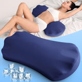 Lower Back Pain Relief Pillow for Sleeping Memory Foam Lumbar Support Pillow for Side Back Sleepers - Ergonomic Cooling Waist Pillow - Back Pain Relief Wedge Cushion Bolster Pillow for Bed, Car, Sofa