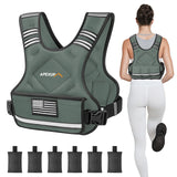 APEXUP Adjustable Weighted Vest, 4-10lb/12-18lb/20-32lb Vest with 6 Ironsand Weights and Large Pocket, Weight Vest for Men Women Strength Training, Running, Walking (4-10lb, Grey)