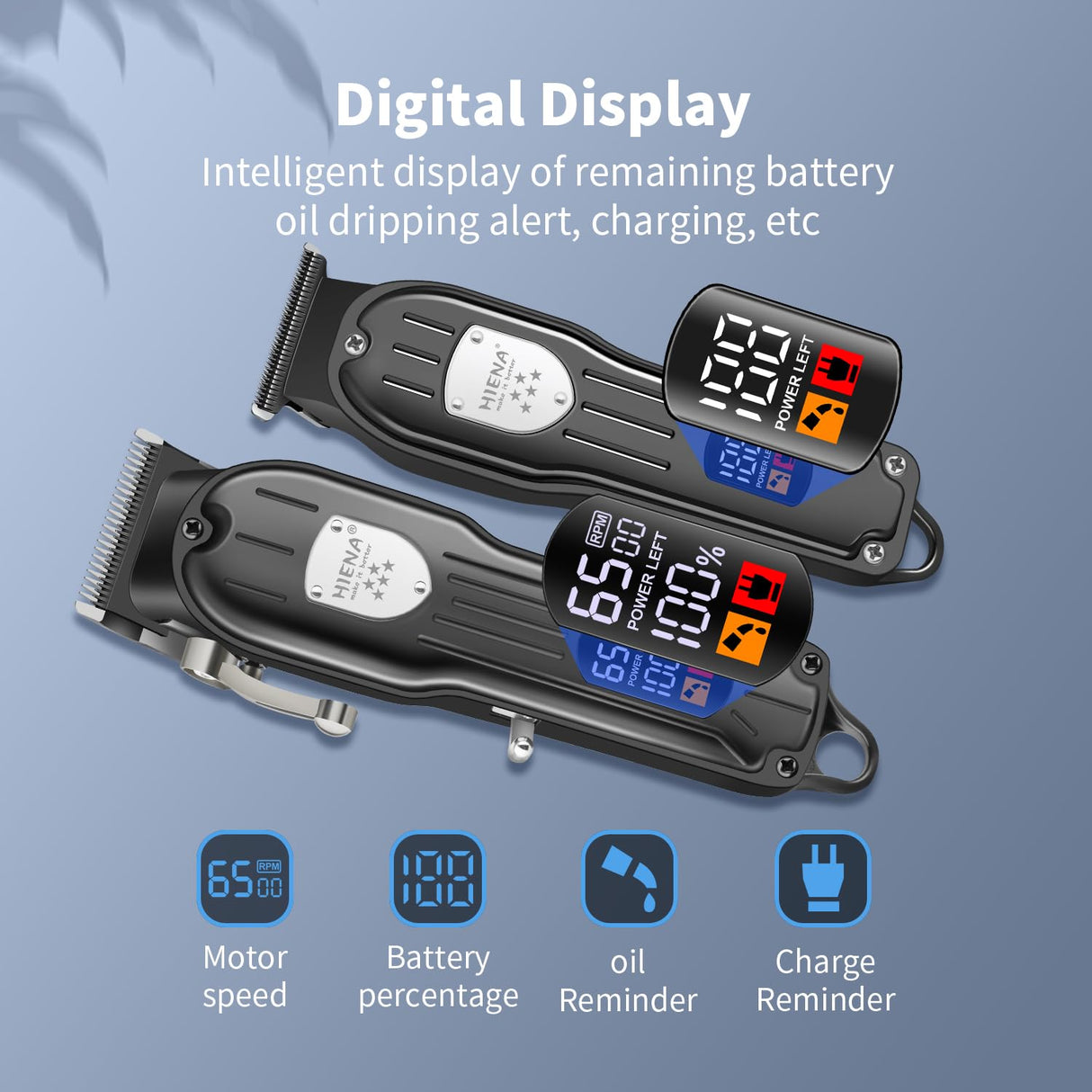 HIENA PRO Professional Hair Clipper Kit, Rechargeable Cordless Barber Kit and Hair Cutting Set, Electric Foil Shavers and Beard Trimmers, Ear, Nose Hair Trimmer Set & Facial Grooming Tool (Black)