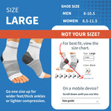 Plantar Fasciitis Sock (6 Pairs) for Men and Women, Compression Foot Sleeves with Arch and Ankle Support (Black, Gray, White, Large)
