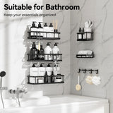 YASONIC Shower Caddy Adhesive, Rustproof Shower Shelves for Inside Shower