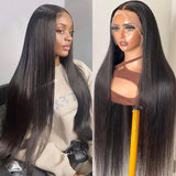 DULOVE Lace Front Wigs Human Hair 13x4, Raw Human Hair, 200 Density Glueless Straight Wigs for Women, All Day Comfort Pre Plucked with Baby Hair, Natural Color, 24 Inch