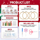 Christmas Embroidery Kit, DIY Hand Embroidery Kit, Beginner Embroidery Kit for Adults, Embroidery Christmas Ornament Kits (B)