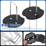 Glarks 201Pcs Garden Stakes Staples Kit, 100Pcs 6 Inch U-Shaped Landscape Staples, 100Pcs Fixing Gasket with 1Pc Pick Hook for Weed Barrier Fabric, Ground Cover, Holding Fence and Artificial Turf