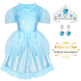 LIMIROLER 18 Pcs Princess Dress Up Clothes for Little Girl Role Play Costume Gift Set, Princess Dress Up Toys for Toddler Girls, Birthday Christmas Party Gifts for Girls Aged 3-6 Years Old