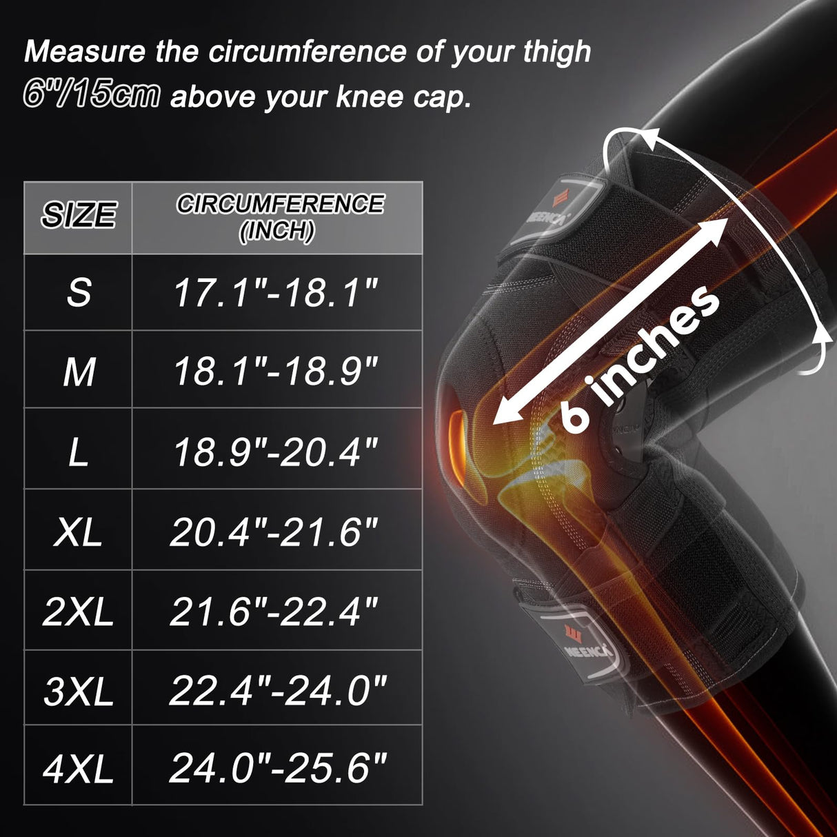 NEENCA Professional Knee Brace for Knee Pain, Hinged Knee Support with Patented X-Strap Fixing System, Strong Stability for Pain Relief, Arthritis, Meniscus Tear, ACL, PCL, MCL, Runner, Sport, Workout