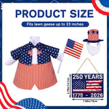 Celltestria 4th of July Goose Outfits for 23" Geese 250th Anniversary Sign Flag Goose Clothes Patriotic Porch Goose Costume for USA Independence Memorial Day Outdoor Patio Yard Lawn Garden Decoration