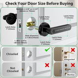 Evanshow Fingerprint Door Lock Biometric Door Knob with Keypad Keyless Entry, Door Locks for Bedrooms, Home Hotel Office Apartment Black