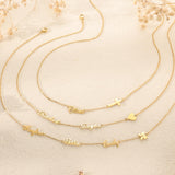 Elemtansy Custom Name Necklace with 1-3 Tiny Names - 18K Gold-Plated Family Necklace Personalized with Heart, Cross, Paw Print - Birthday Jewelry Gifts for Mom, Wife (2 Tiny Names + Symbol)