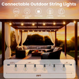 RTTY Outdoor String Lights 25 FT, Patio Light for outside with 13pcs G40 LED Plastic Bulbs, Shatterproof Waterproof Connectable Hanging Globe Lighting for Porch Cafe Bistro Backyard Balcony Deck Party