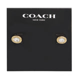 COACH Signature Logo Stud Earrings Crystal 1 One Size