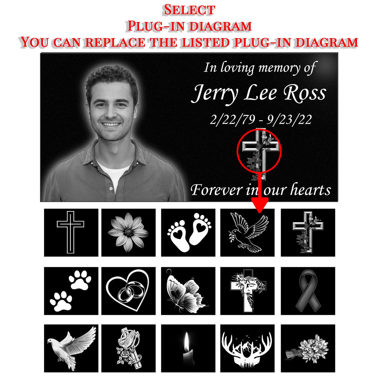 LIFTOMO Personalized Memorial Stones,headstones for Graves,Grave Markers for Cemetery for Humans,Black Granite Headstone,Grave Marker,Cemetery headstones,Outdoors Grave Plaques
