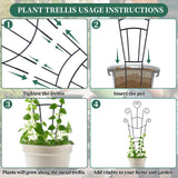 2 Pack 30'' Large Metal Plant Trellis for Climbing Plants
