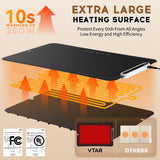 VTAR Rollable Electric Food Warming Mat | 3-Temp Buffet Tray Warmer for Parties | Even Heating, Portable Silicone Design, Auto Shut Off & Child Lock- Black