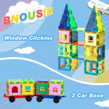 OugerToy 104PCS Magnetic Building Tiles, STEM Educational Stacking Blocks, Construction Toys for Kids Ages 3-9, Creative Toddler Boy Girl Christmas Birthday Gift