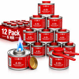 Gas One 12 Pack 6 Hour Chafing Fuel - Food Warmer for Chafing Dish Buffet Set - Reusable Liquid Safe Fuel With Wick & Lid Opener