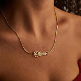KUKULIKI Custom Name Necklace Personalized Heart Symbol, 18K Gold Plated Handmade Personalized Necklaces for Women, Customized Jewelry Birthday Gifts