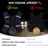 APEXUP Weighted Vest with 5lbs/10lbs/15lbs/20lbs/25lbs/30lbs Weights and Reflective Stripe, Weight Vest Men Women for Workout, Strength Training, Running (Purple, 20lbs)