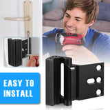 Steinwhale 3Pack Home Security Door Reinforcement Lock, Childproof Safety Door Lock Latch Inside Stopper, Add High Security to Prevent Home Unauthorized Entry, Aluminum Construction Finish Black