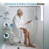 Shower Chair for Inside Shower - 500 lbs Heavy Duty Bath Bench Seat | FSA/HSA Eligible | Adjustable Height | Tool-Free Assembly Bathtub Stool for Elderly, Seniors and Disabled
