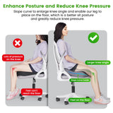 Deep U Tailbone Pain Relief Seat Cushion for Long Sitting on Office Chair, Wheelchair, Car Seat, Home Seat - Slope Curve Hemorrhoids Pillow for Hip, Tailbone, Coccyx, Sciatica Pain-Black/Gray